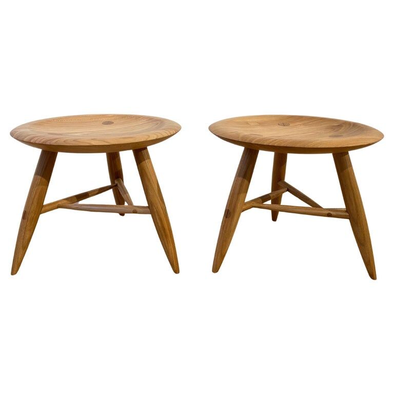 Stool in elm by Ralph Ribour