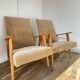 Pair of Manucere armchairs with vintage compass legs