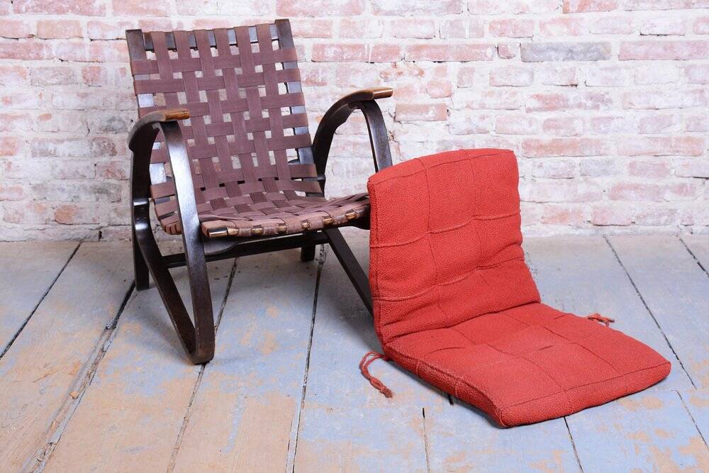 Czech Art Deco Oak Armchairs attributed to Jan Vaněk, 1940s, Set of 2