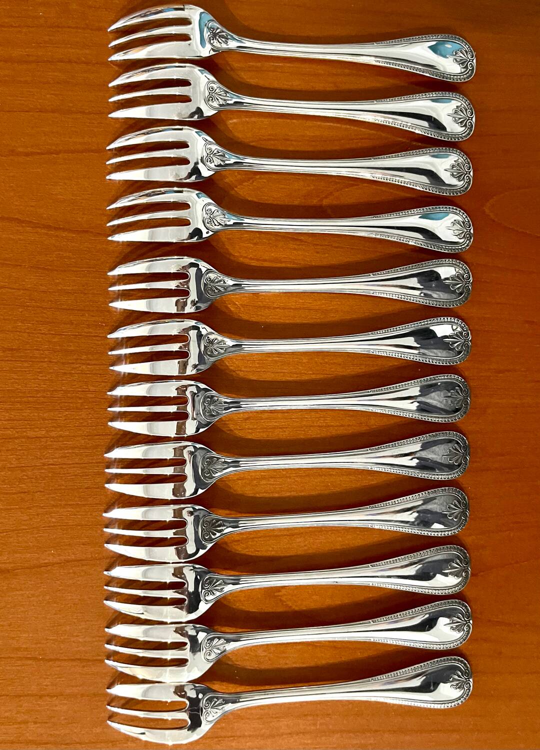 Christofle Malmaison 12 cake/dessert forks, mint condition