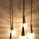 Chandelier suspension waterfall 5 globes Philips 1960-70