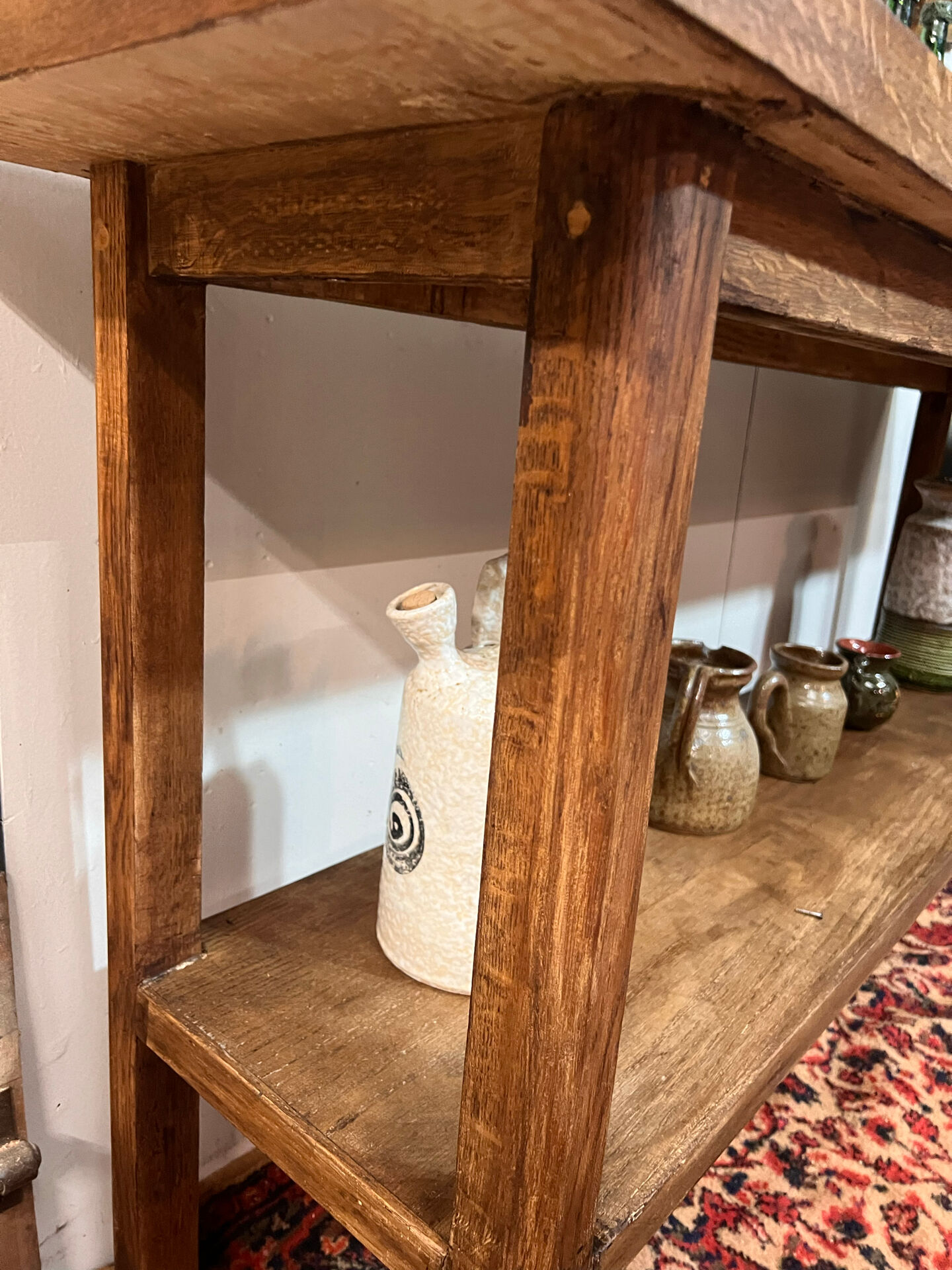 Ancienne console d’atelier en chêne