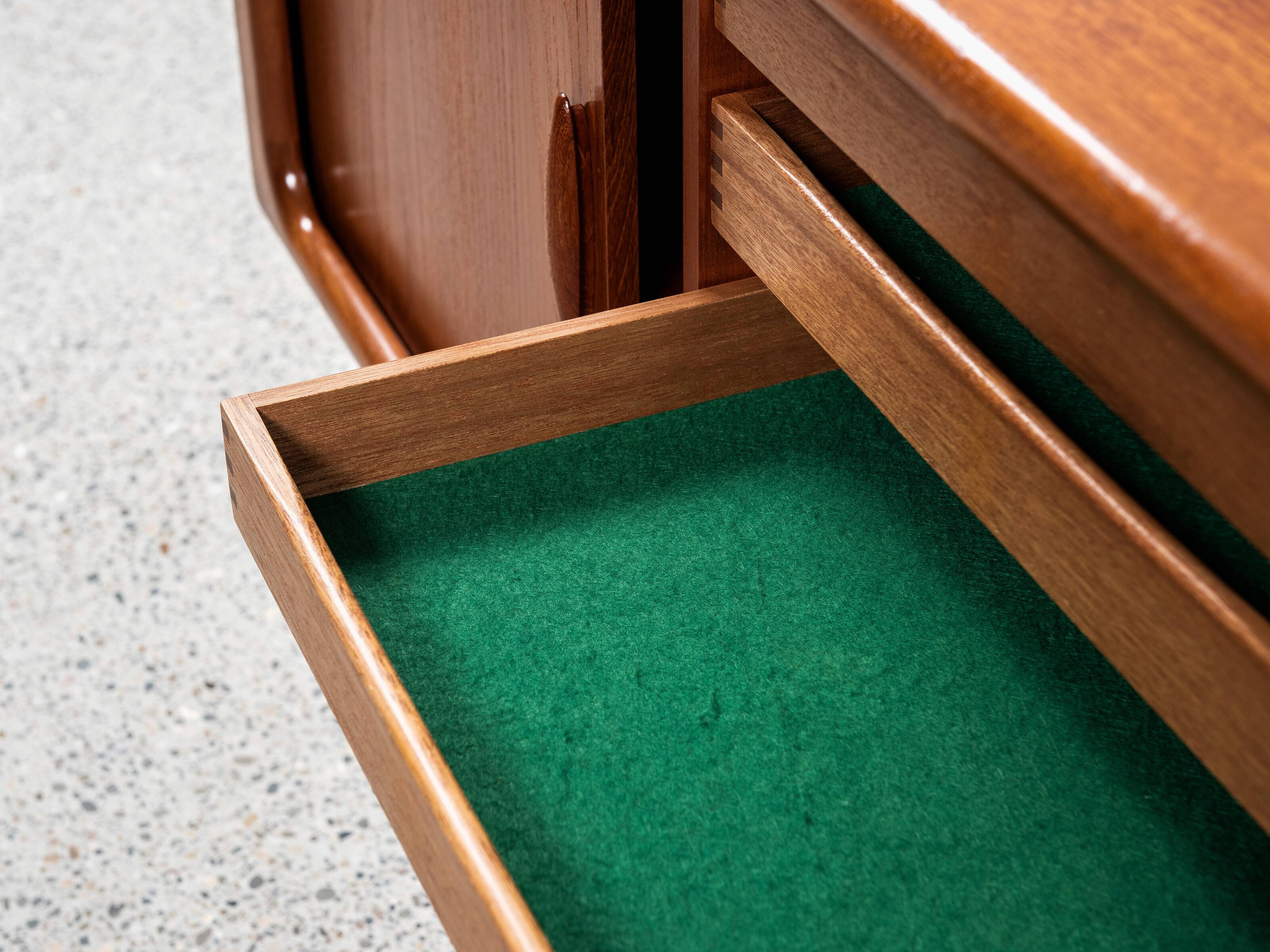 Mid-century Danish teak sideboard with tambour doors by Dyrlund 1960s - 170 cm