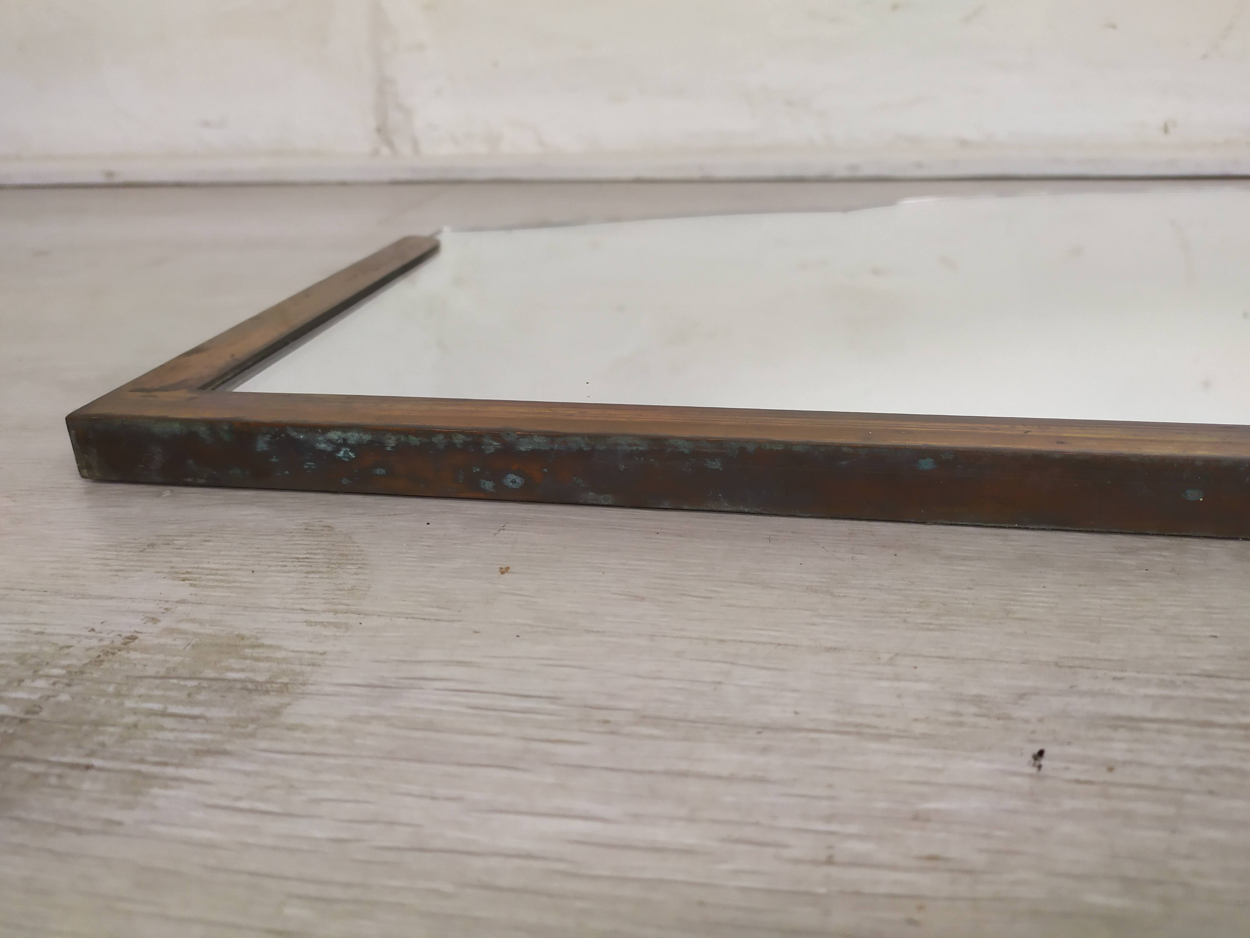 Brass art deco mirror