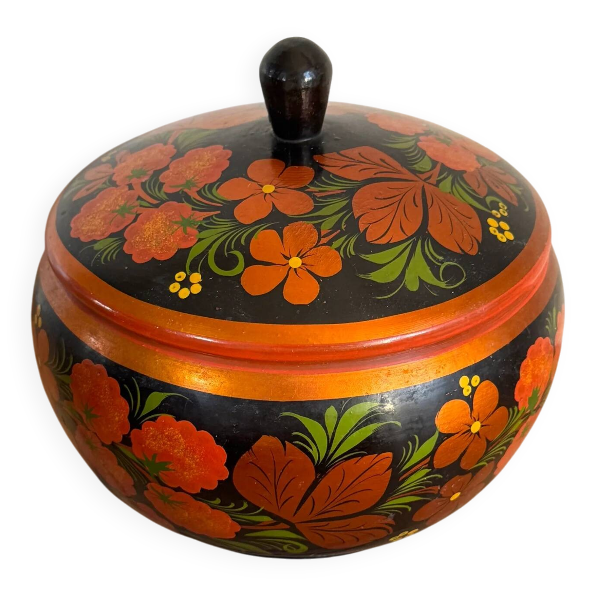 Vintage lacquered wooden bonbonnière