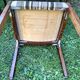 Chairs wood and striped antique fabrics
