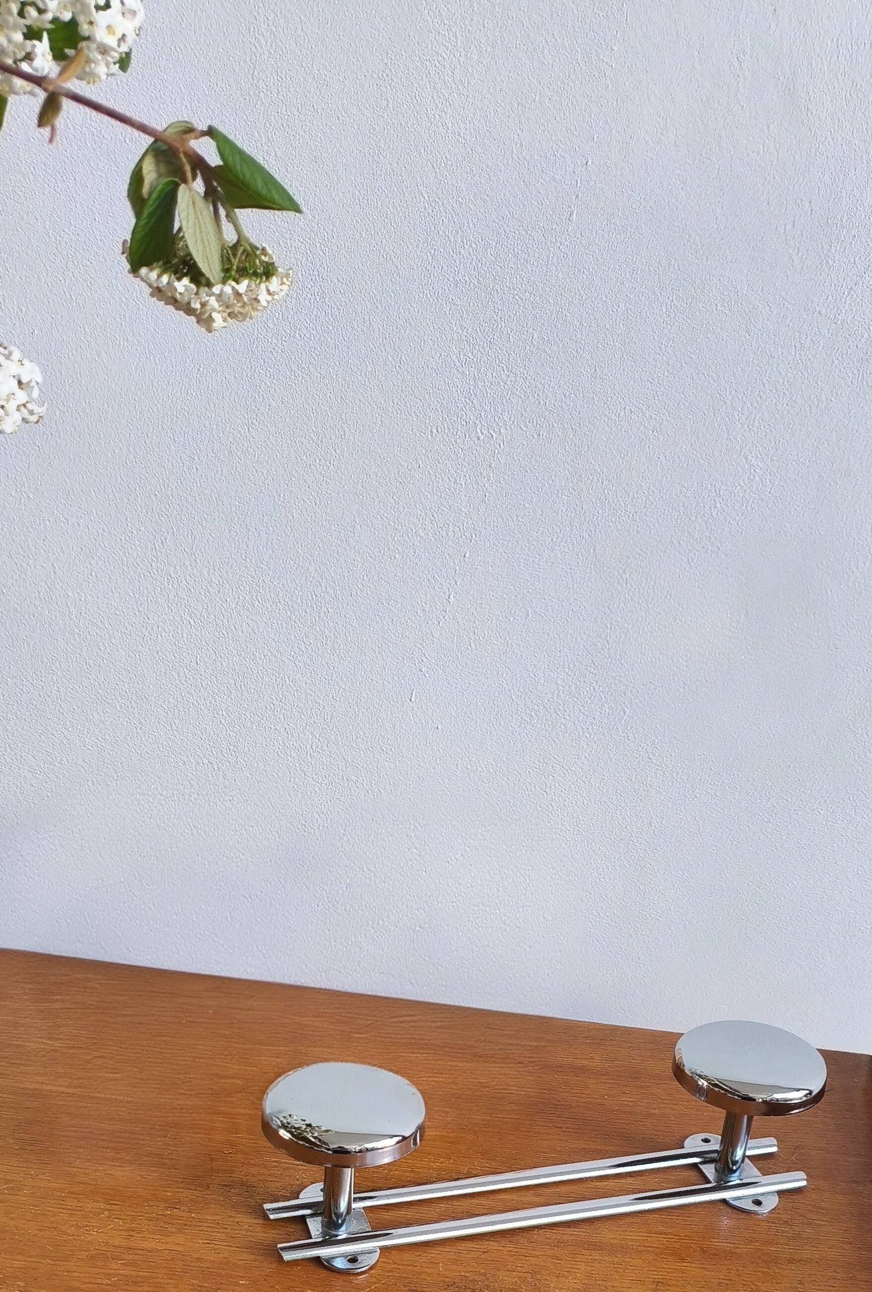 Porte manteau mural chromé 2 patères