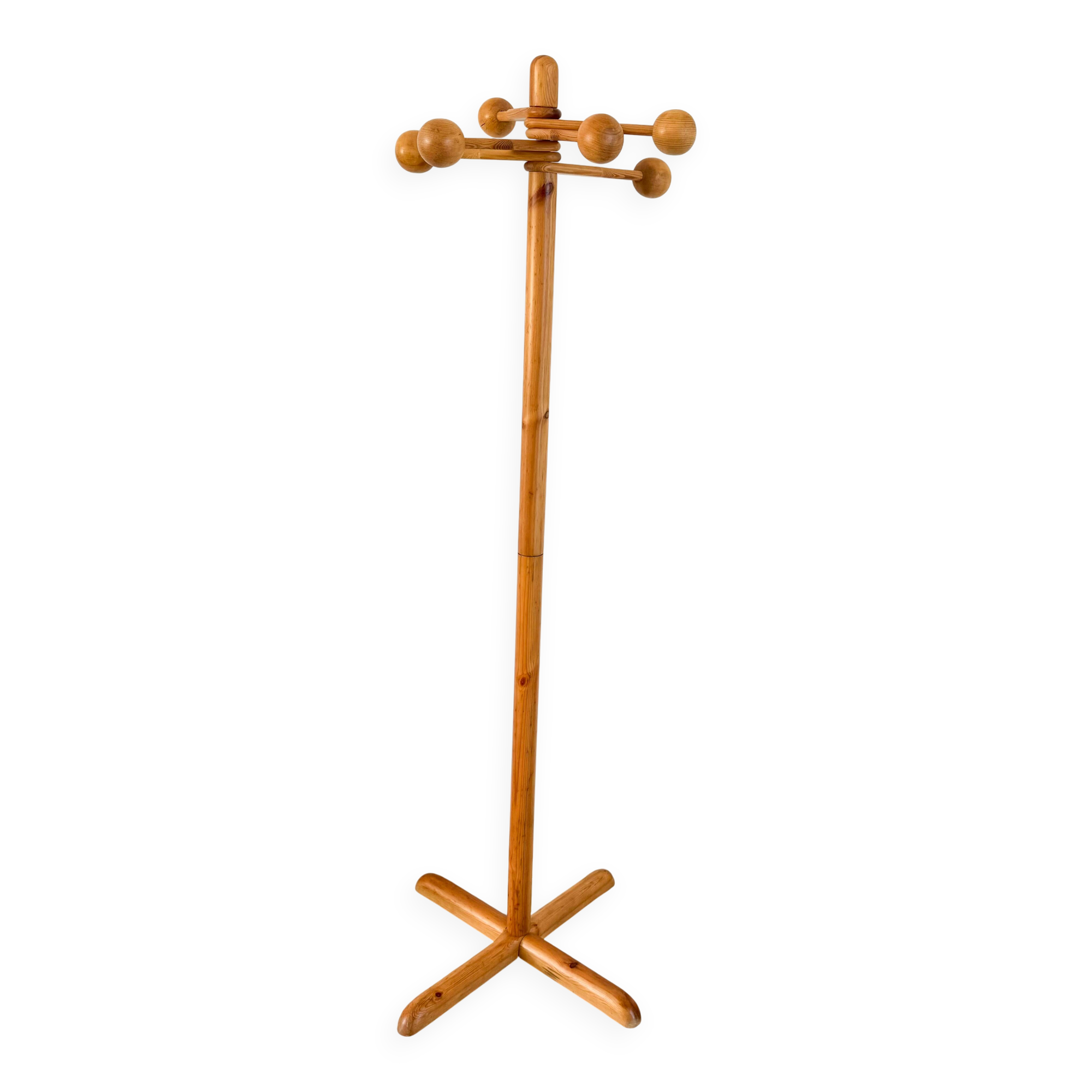 Pine coat rack attributed to Reiner Daumiller, 1970s/1980s