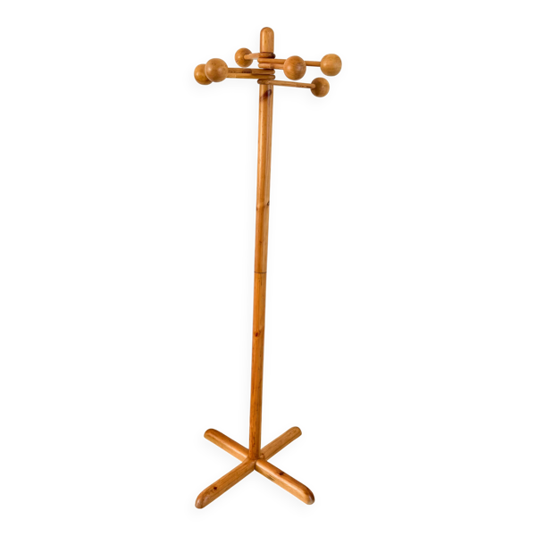 Portemanteau en pin attribué à Reiner Daumiller, années 70-80