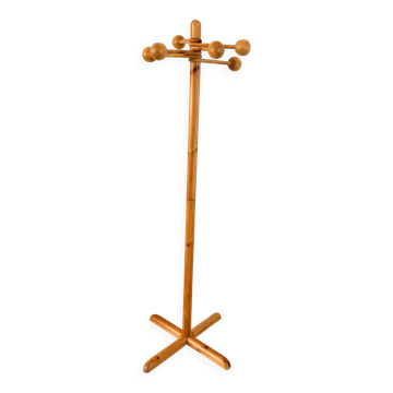 Portemanteau en pin attribué à Reiner Daumiller, années 70-80