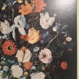 Reproduction painting on wood, still life, bouquet flowers, after Jan Brueghel the elder
