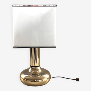 Lampe de table italienne en métal avec abat-jour en perspex, 1970s