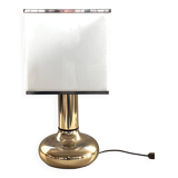 Italian metal table lamp with perspex lampshade, 1970s
