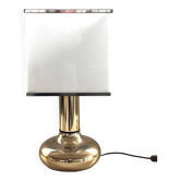 Italian metal table lamp with perspex lampshade, 1970s