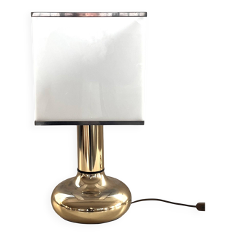 Italian metal table lamp with perspex lampshade, 1970s