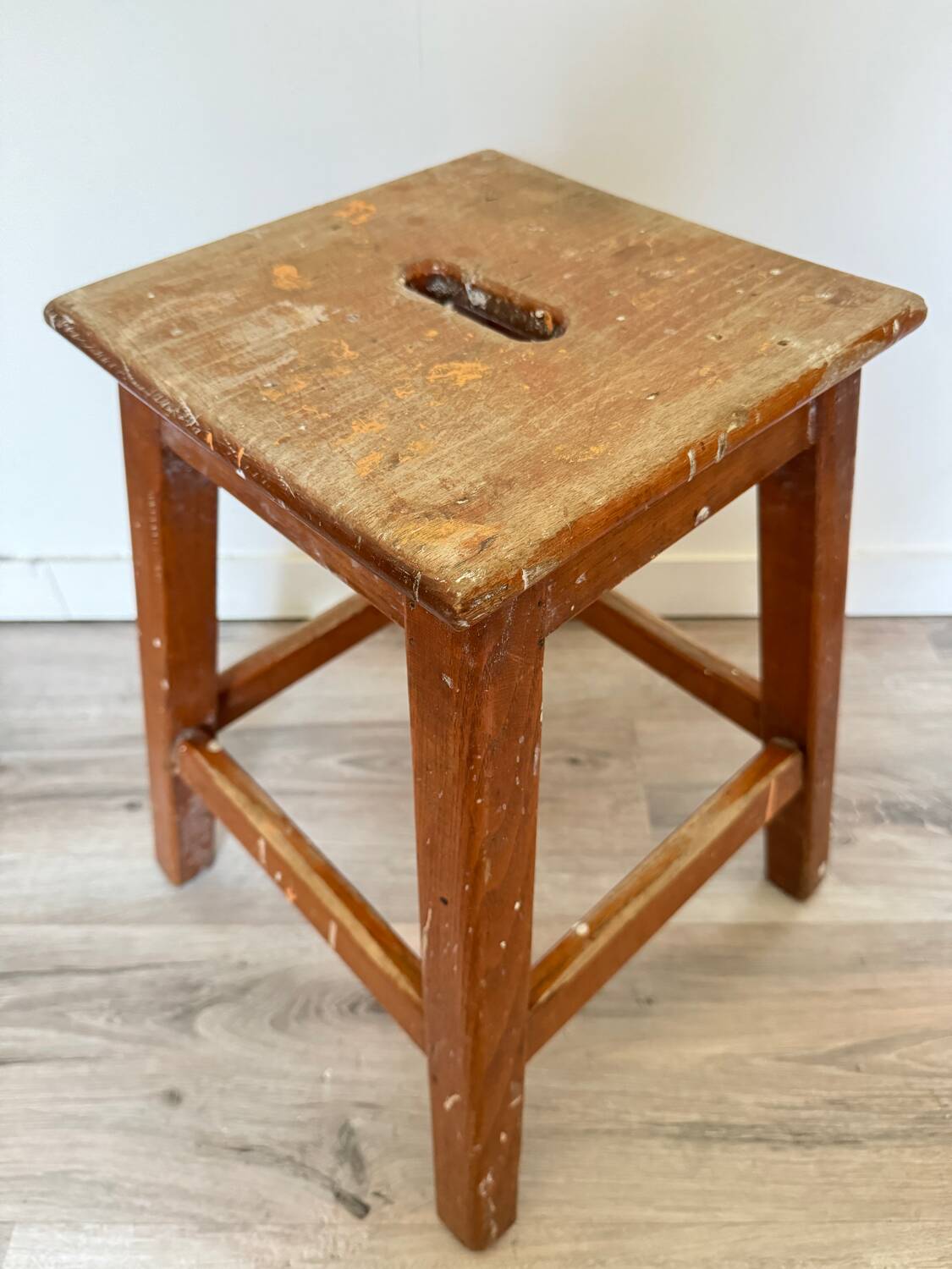 Old wooden painter's stool