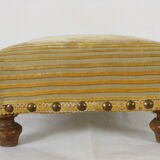 Reposes, bois ottoman et tissu rayé