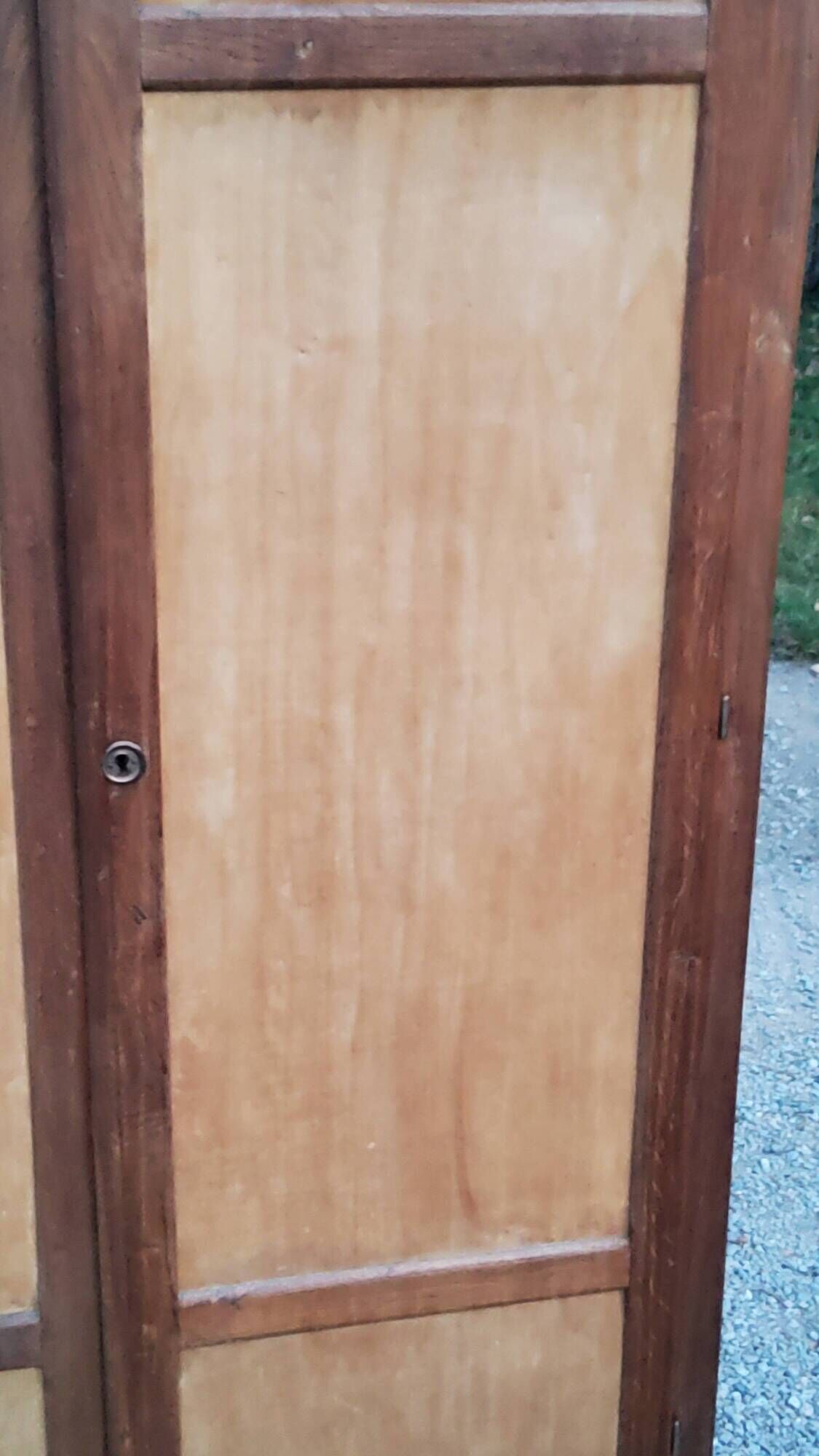 Parisian 2-door wardrobe in oak and poplar from the 1950s
