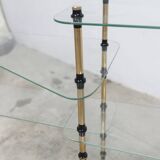 Glass and brass shop window display shelf 1950