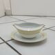 White and yellow porcelain dinner service with gold edging, Poral Limoges France