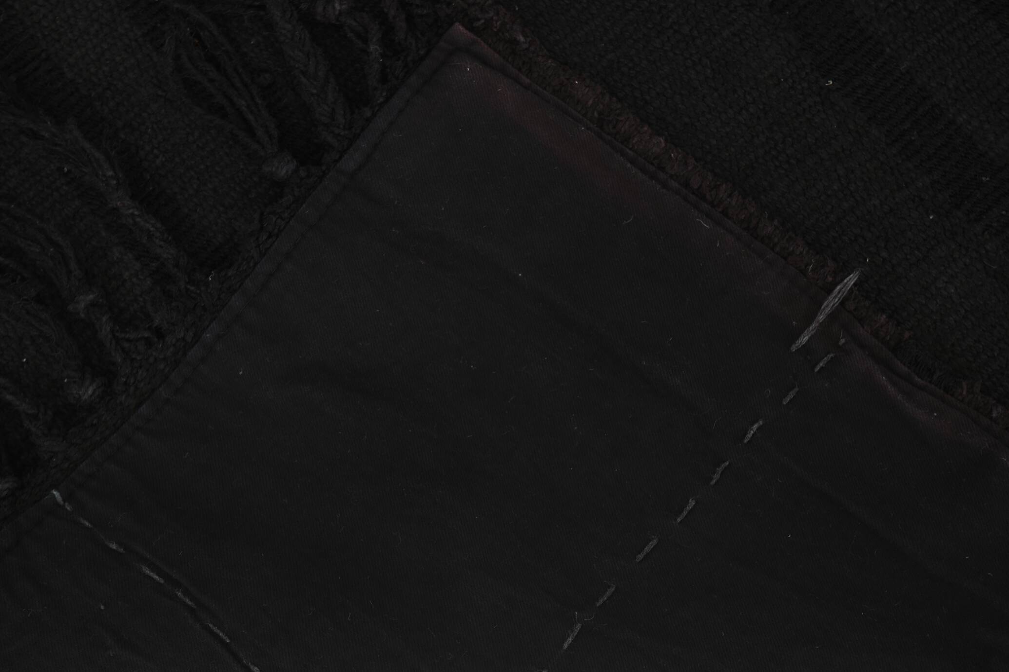 Striped Pattern Black Vintage Rug, 204x296 Cm