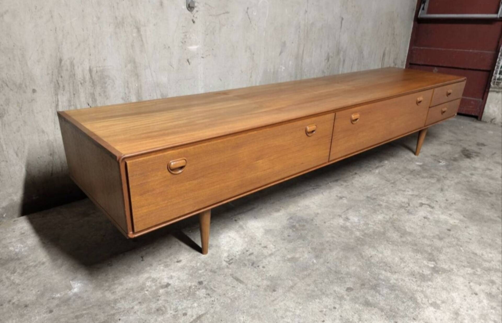 Vintage Scandinavian teak sideboards from the 1970s.