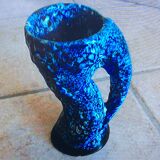 Blue foam vase of the seas enamels of glaciers
