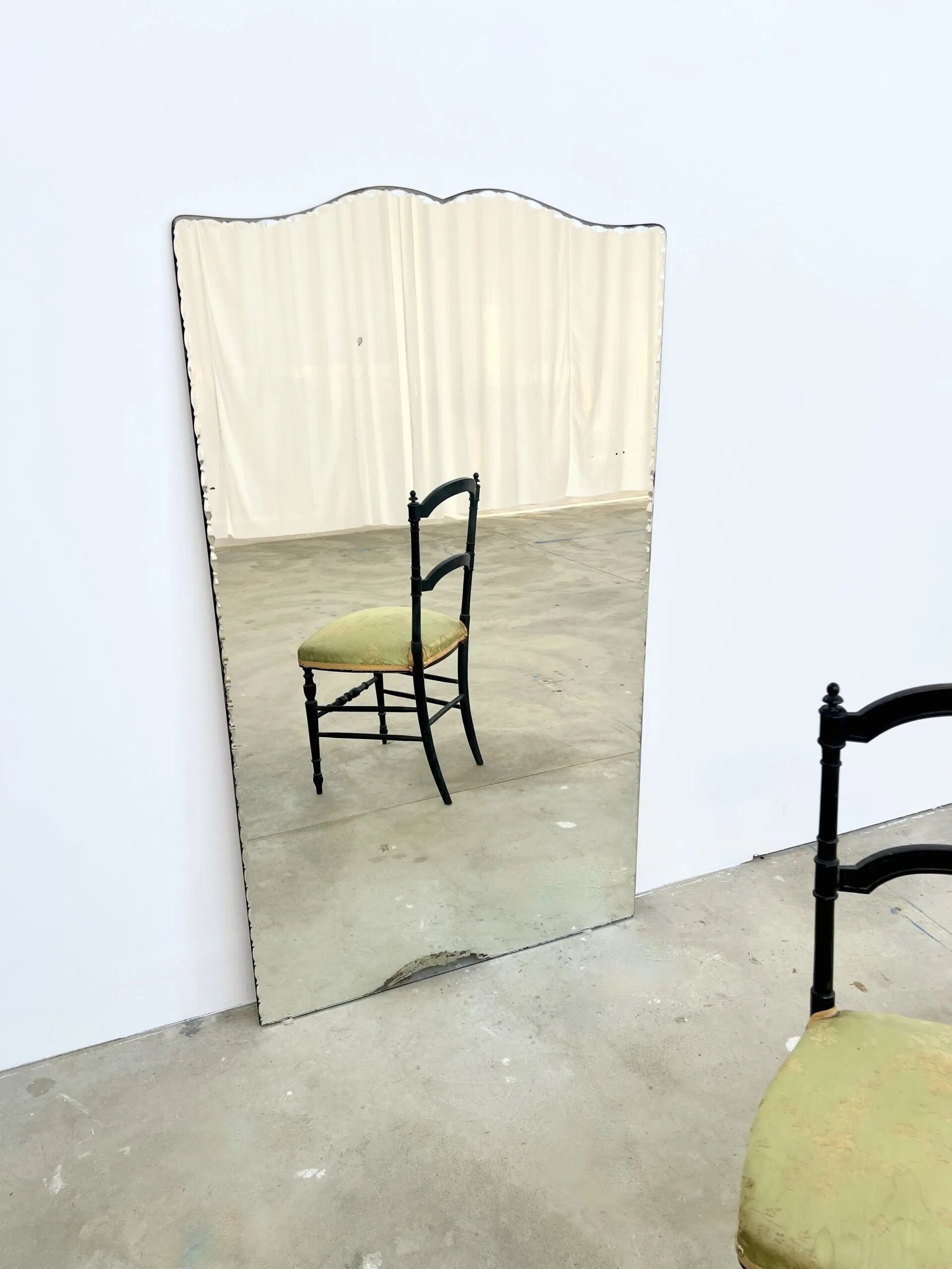 Beveled moustache mirror, 140 cm high