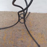 Support plantes en fer forgé noir, coupelle amovible