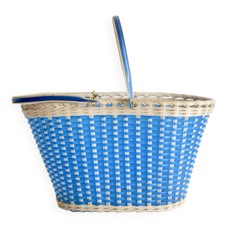 Vintage woven plastic shopping basket