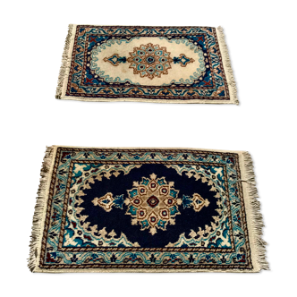 2 tapis Kashmar, Iran, anciens, en laine, noués main, 40x60 cm