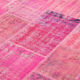 Handwoven oriental overdyed 202 cm x 303 cm pink patchwork rug