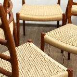 Chairs by Niels O. Møller for J.L. Moller, Model 82,Denmark, 1950s