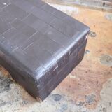 Banc coffre en patchwork de cuir vintage