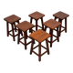 set of 6 Brutalist Solid Oak stools 1970s Holland