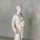 Alabaster sculpture, lady with a mask in the antique style, 19th century
