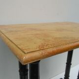 Wooden side table painted in faux marble