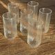 Set of 6 orangeade glasses in ribbed glass