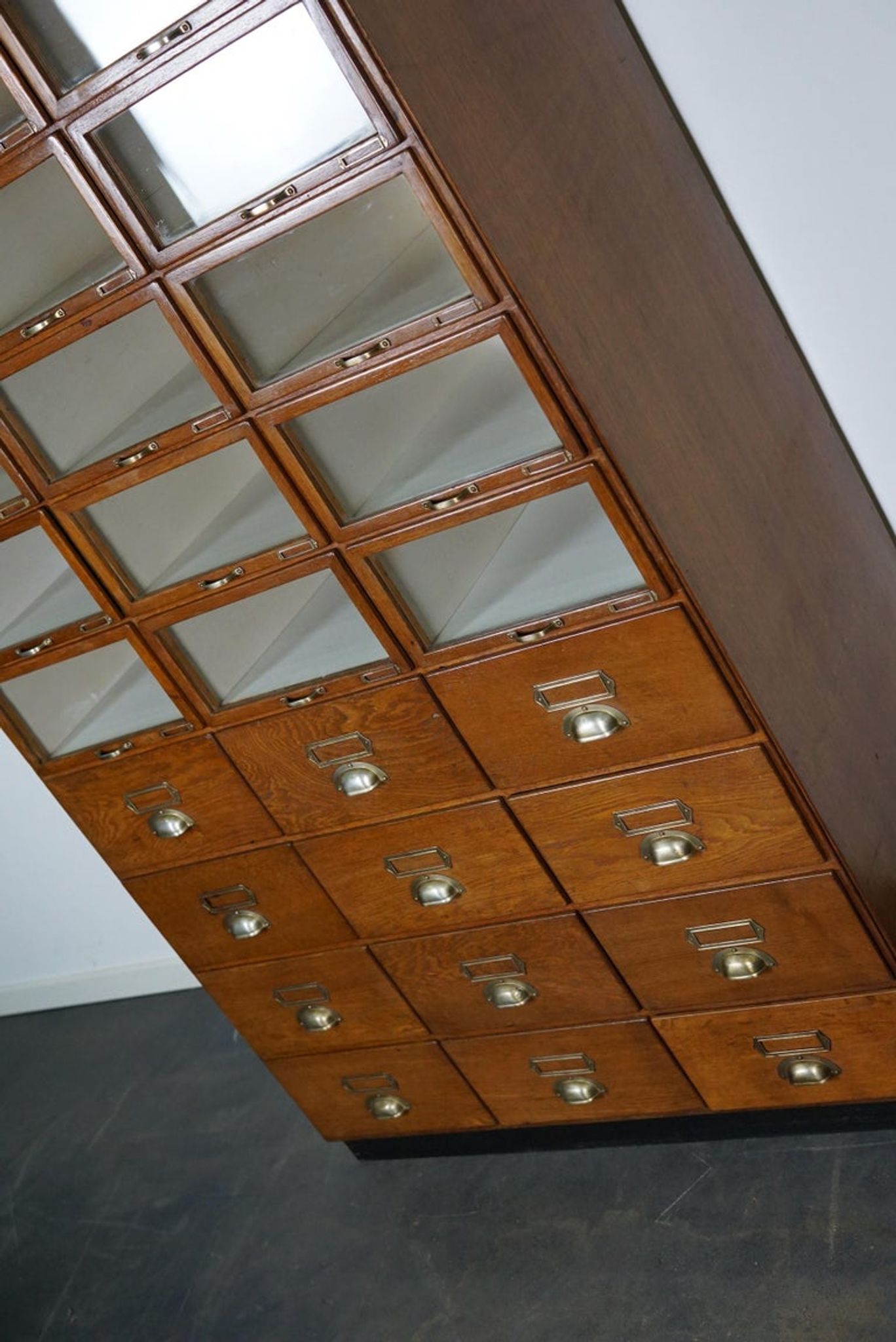 Vintage oak haberdashery shop furniture, Netherlands, 1930s
