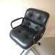 Black leather office chair by Charles Pollock for Knoll,1970