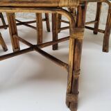 6 Vintage Emmanuelle Peacock Rattan Chairs