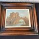 Landscape painting with bridge and figure