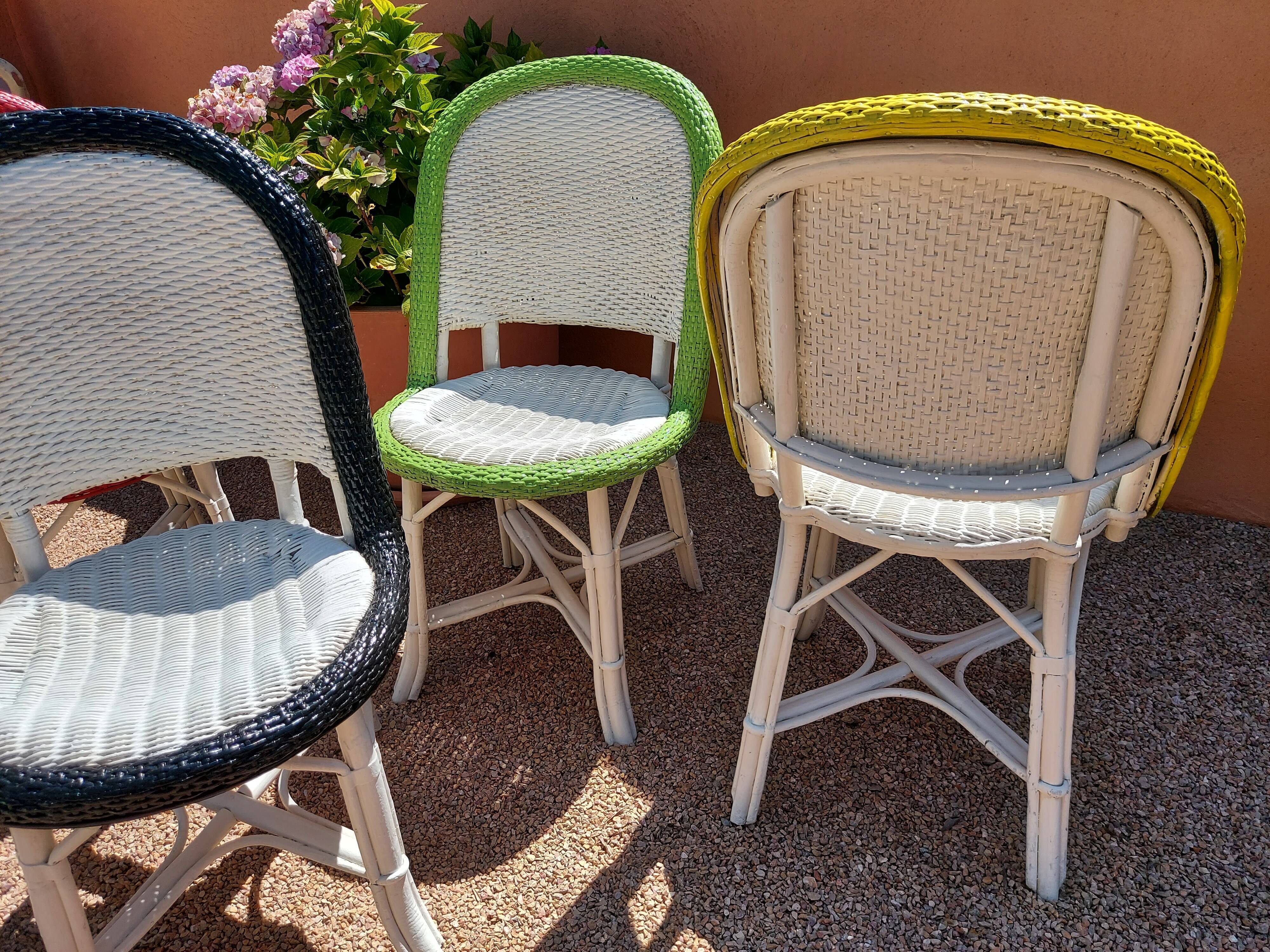 Suite of 4 terrace chairs Bistrot Parisien 1950s