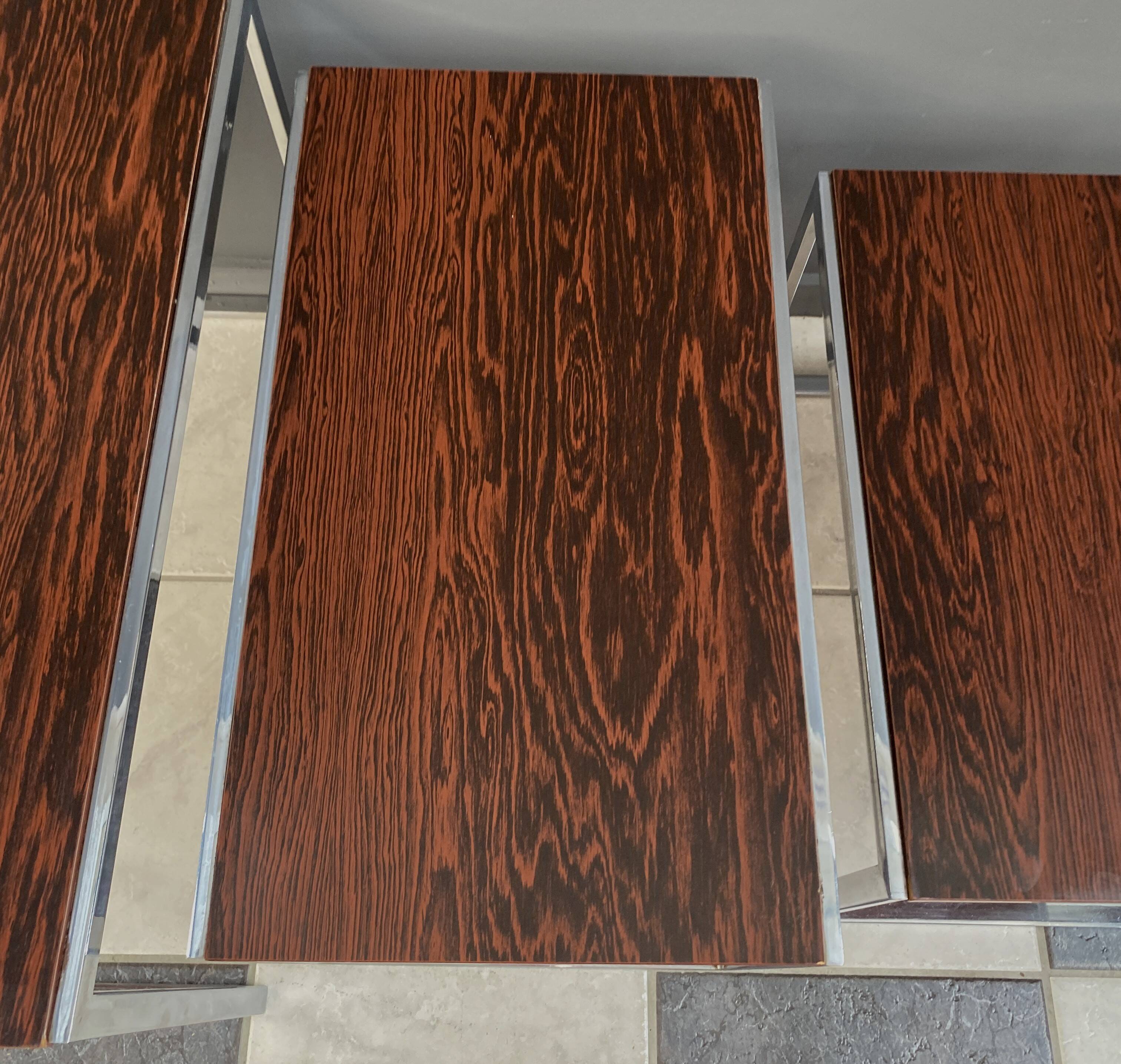 Chrome and rosewood nesting set 1970s