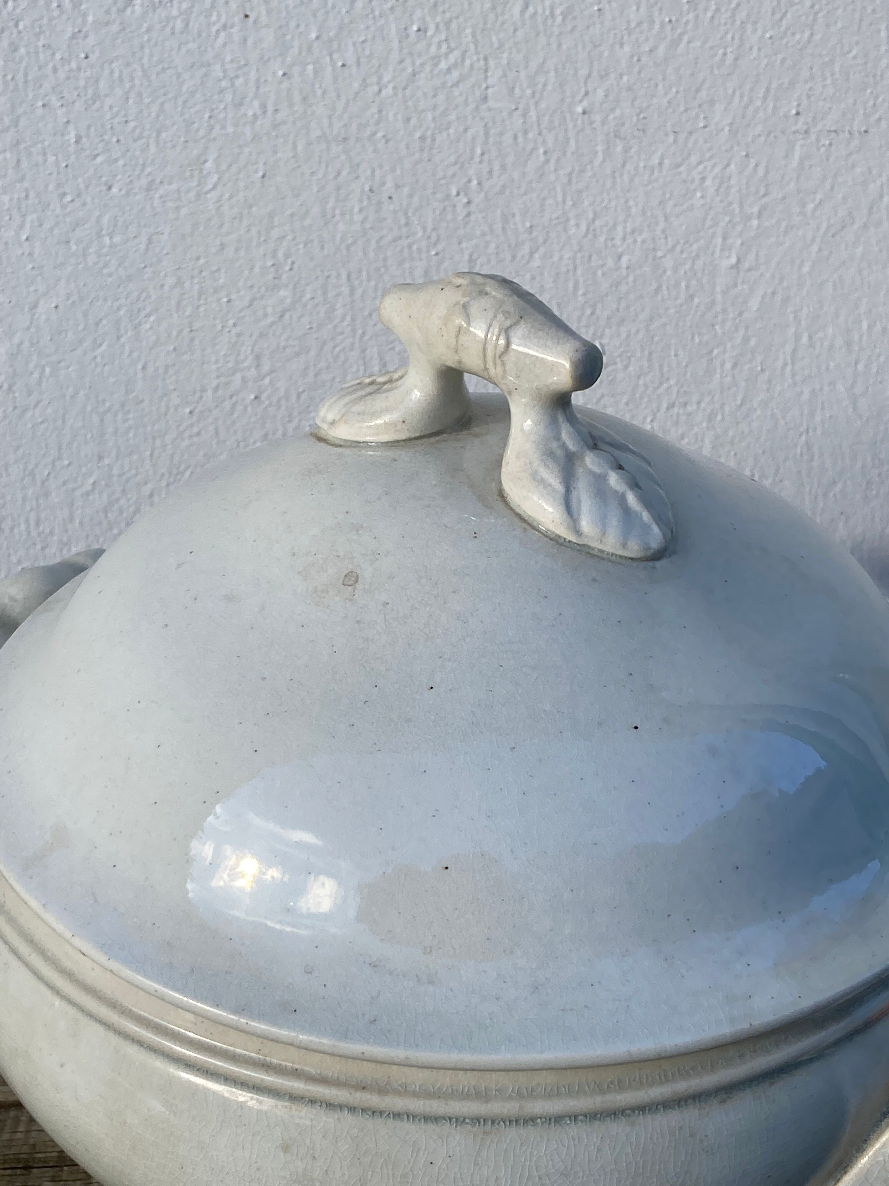 White earthenware tureen from Sarreguemines
