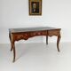 Louis XV style double-sided mahogany and rosewood flat desk