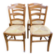 4 solid wood straw-seated Louis Philippe chairs, oak, 20th century.