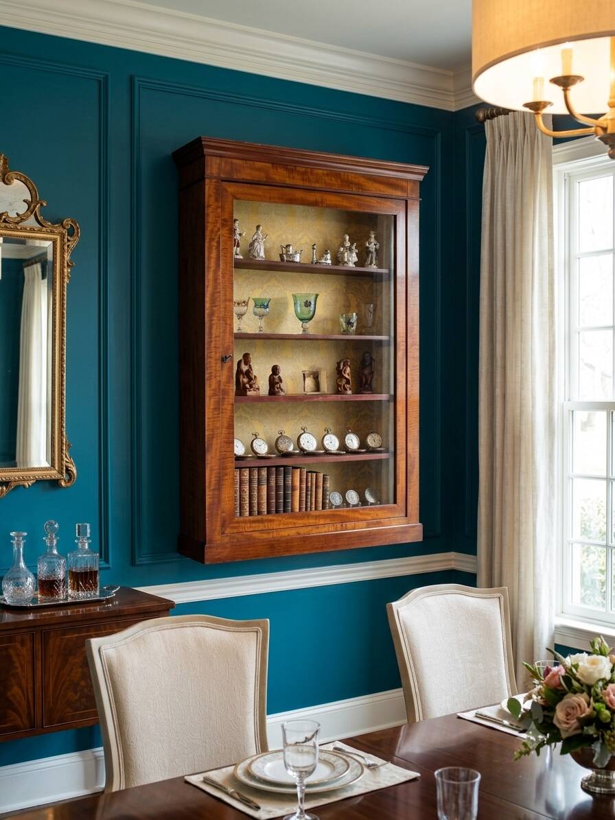 Late 19th century mahogany shop display cabinet.