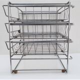 Chrome steel mail sorter, 70s design