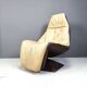 Vintage leather swivel chair with ottoman, 1970s